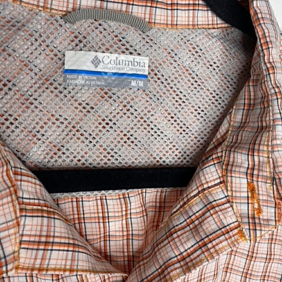 Columbia Shirt Size M Men's Button Down Short Sleeve Plaid Multicolor Modal Top - Picture 5 of 5